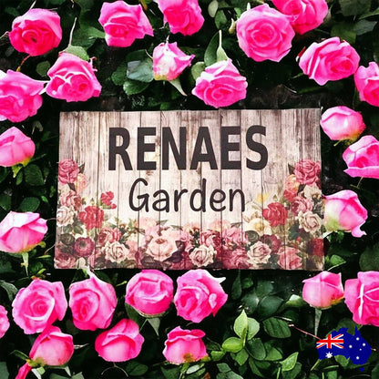 Floral Garden Rose Personalised Custom Sign - The Renmy Store Homewares & Gifts 