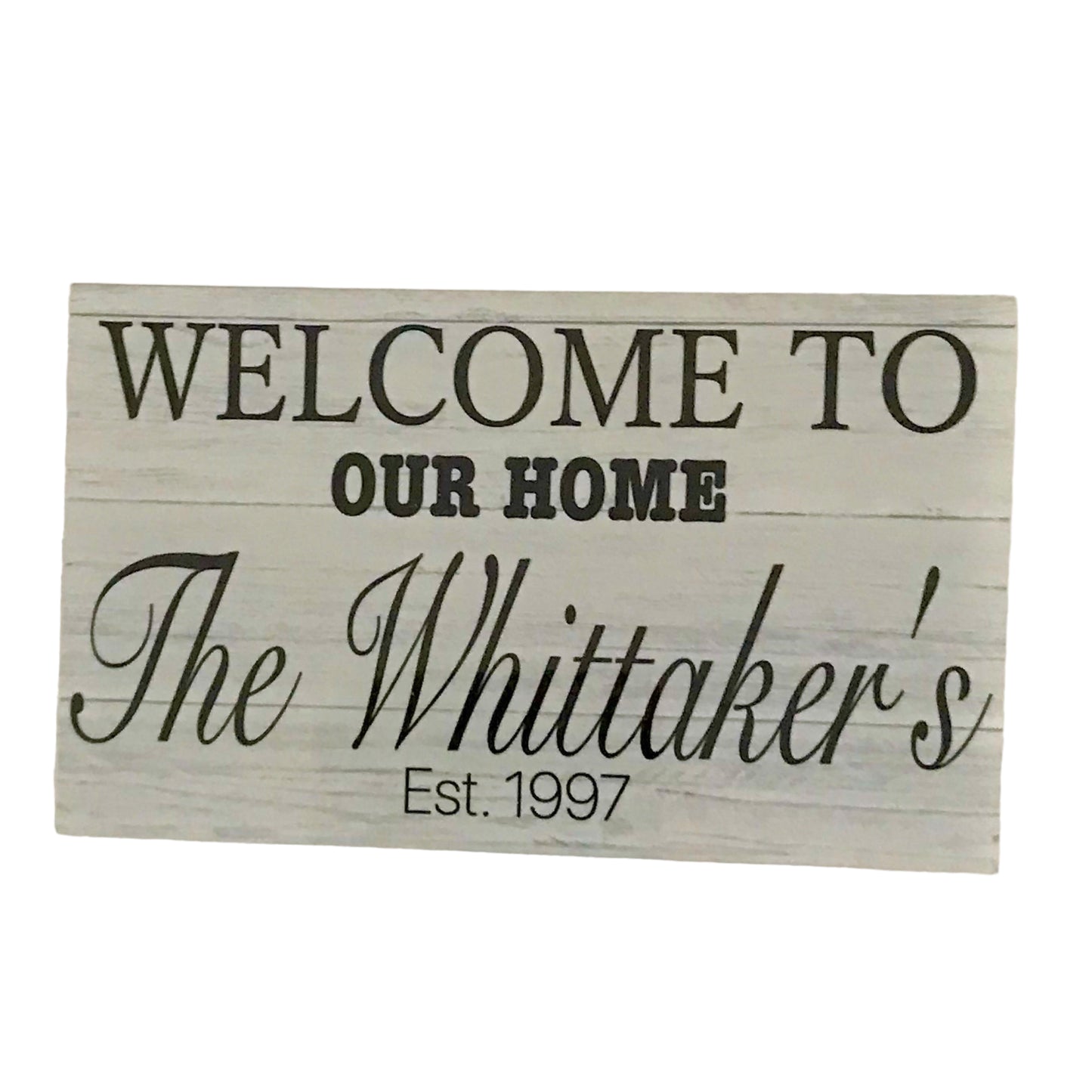 Welcome To Our Home Custom Family Name Sign