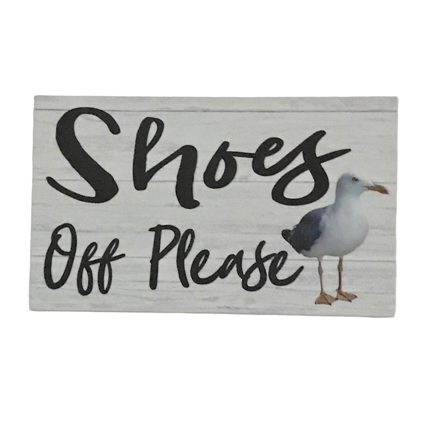 Shoes Off Please with Seagull Sign - The Renmy Store Homewares & Gifts 