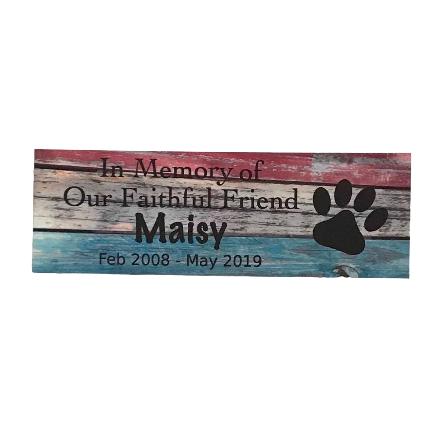 Custom Pet RIP Memorial Name and Year Dog Cat Sign Rustic Blue