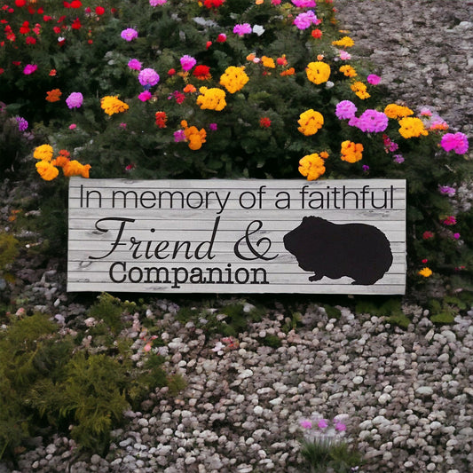RIP Guinea Pig Pet Memorial Faithful Friend Sign - The Renmy Store Homewares & Gifts 