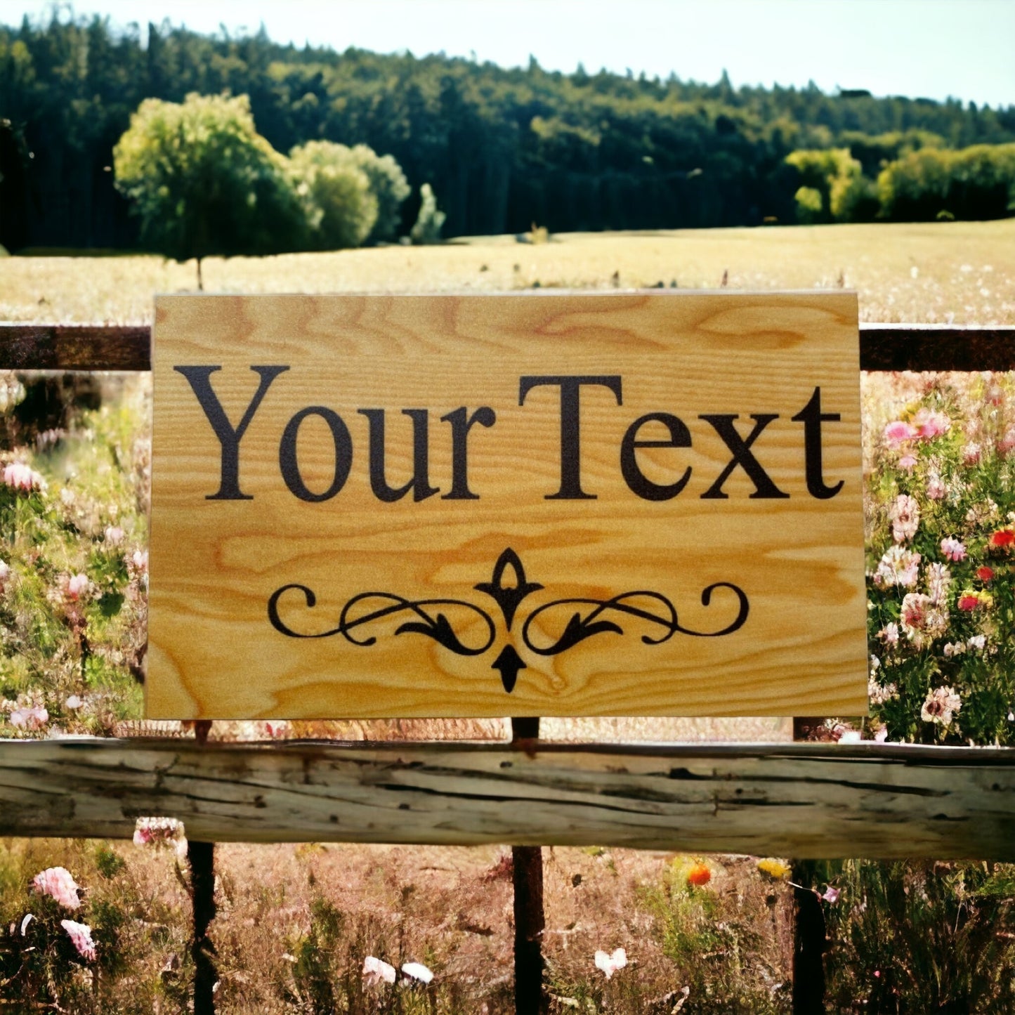 Timber Style Your Text Custom Wording Sign