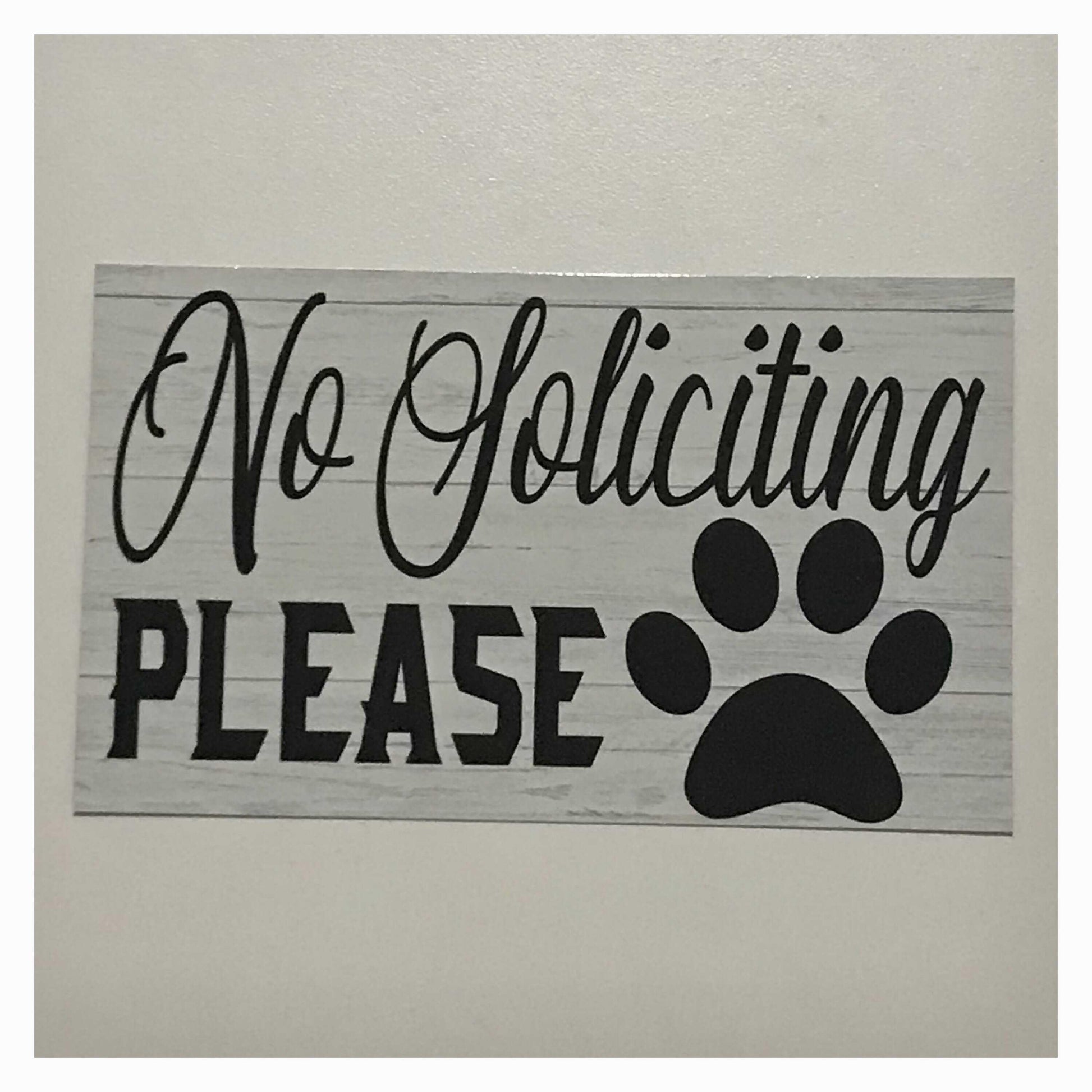 No Soliciting with Paw Dog Pet Sign - The Renmy Store Homewares & Gifts 