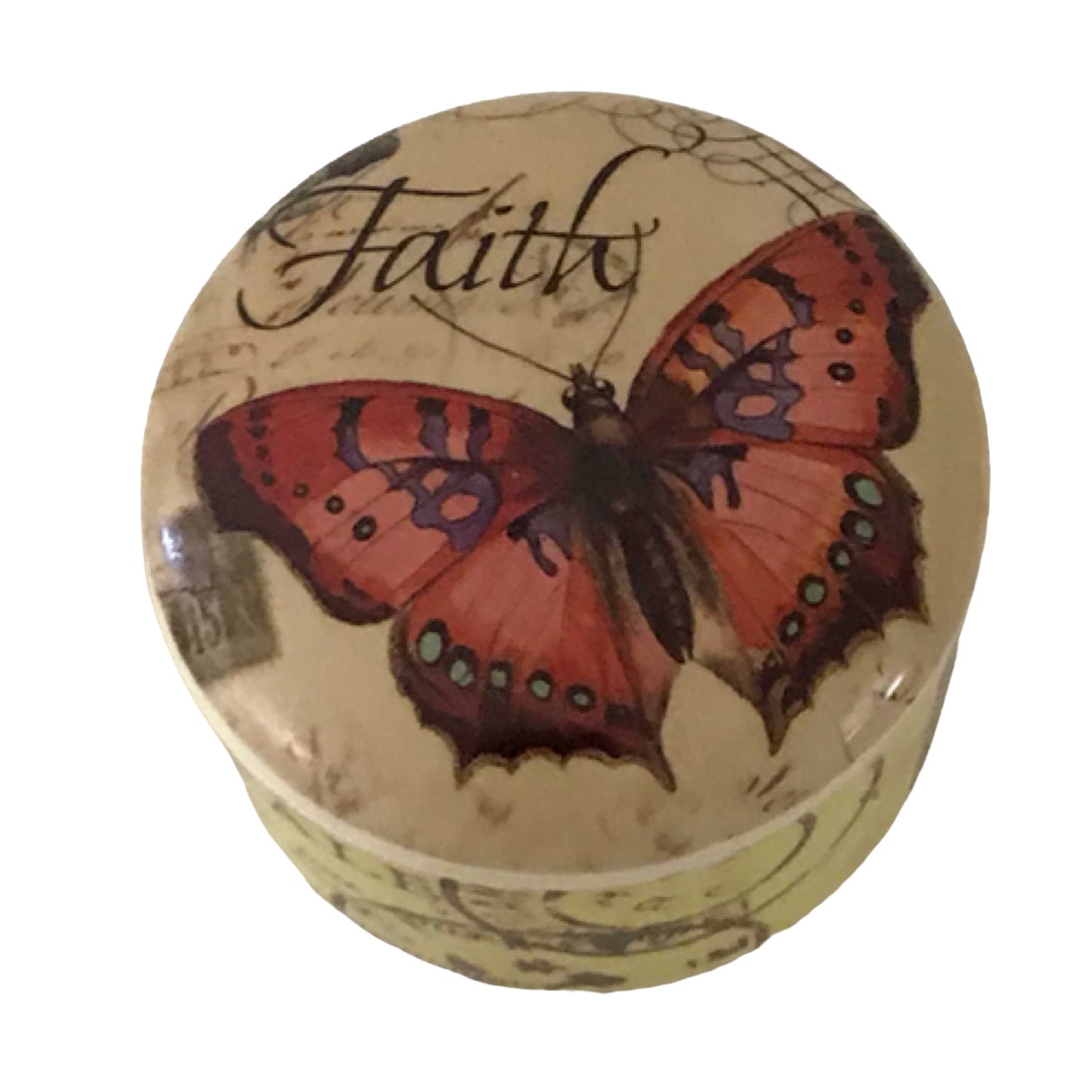 Ceramic Red Faith Butterfly Container - The Renmy Store Homewares & Gifts 