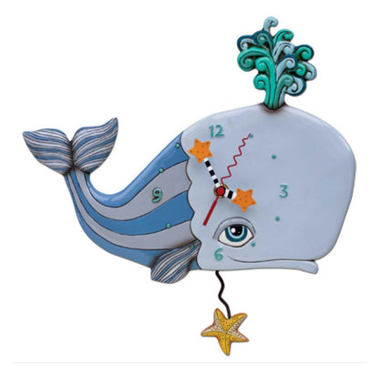 Clock Wall Whale Sprouting Off Allen Designs Pendulum - The Renmy Store Homewares & Gifts 