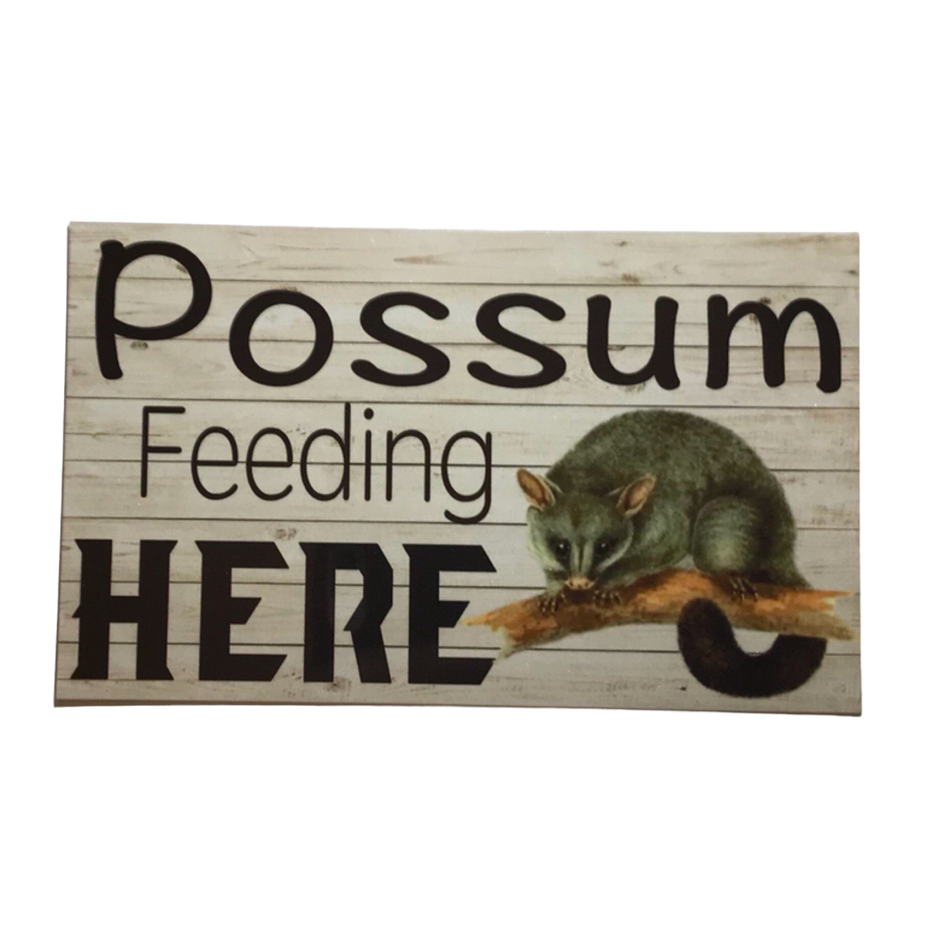 Possum Feeding Here Sign - The Renmy Store Homewares & Gifts 