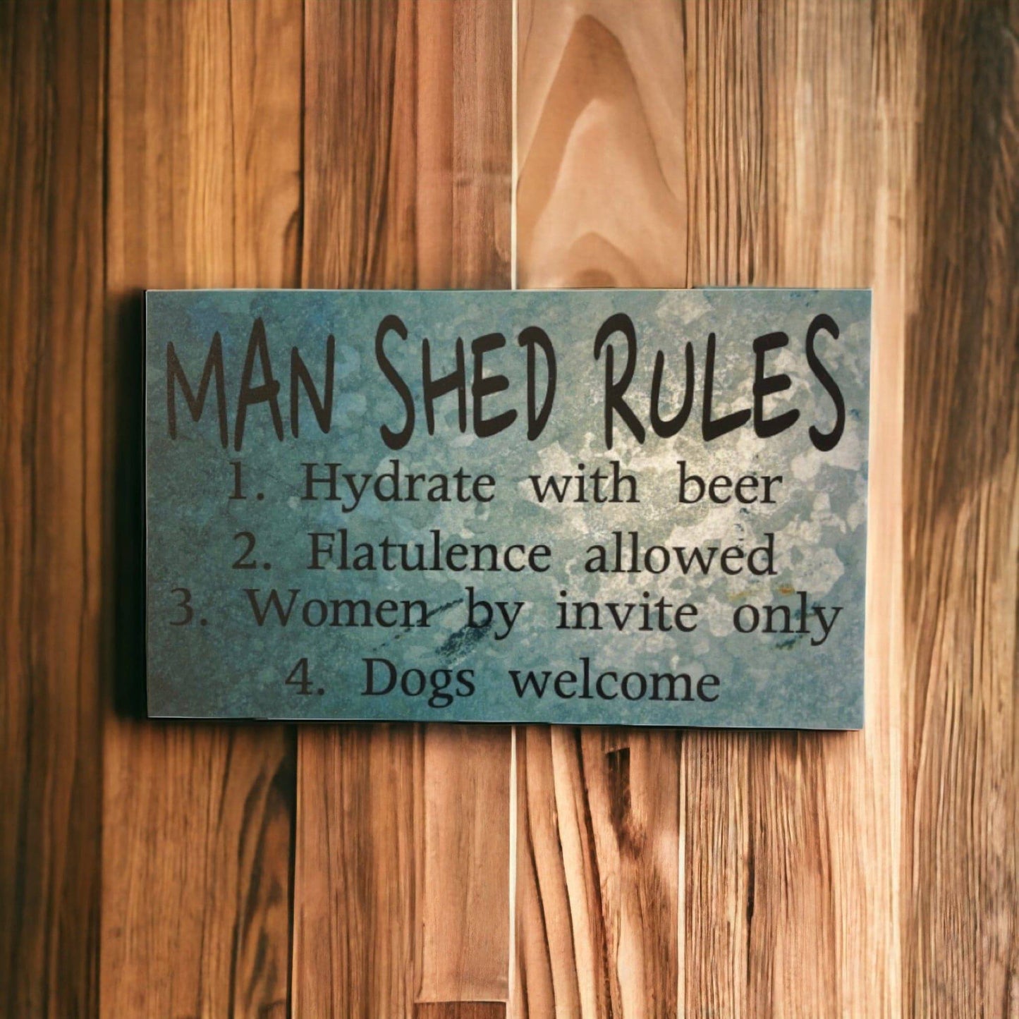 Man Shed Rules Rustic Sign - The Renmy Store Homewares & Gifts 