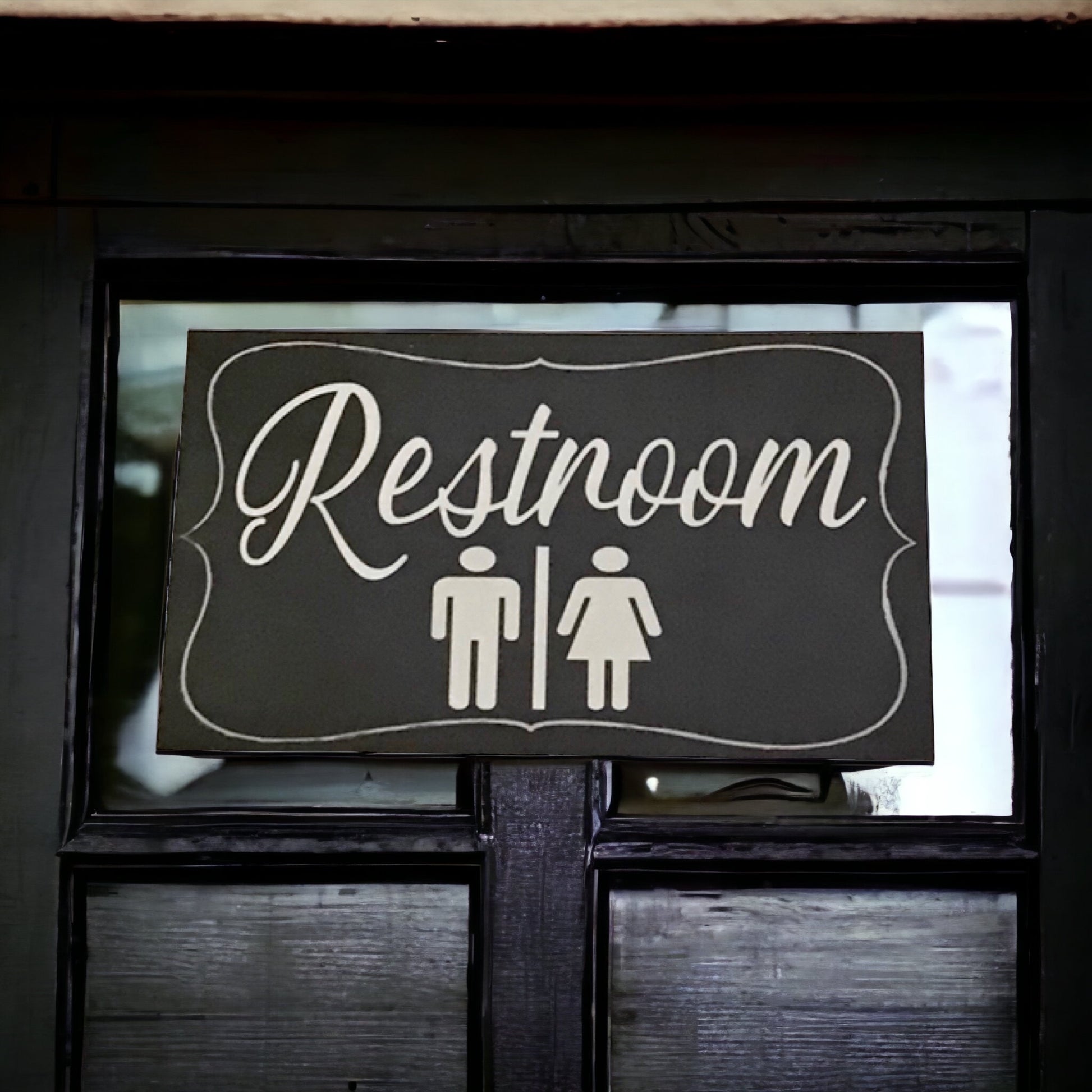 Vintage Restroom Toilet Door Sign - The Renmy Store Homewares & Gifts 