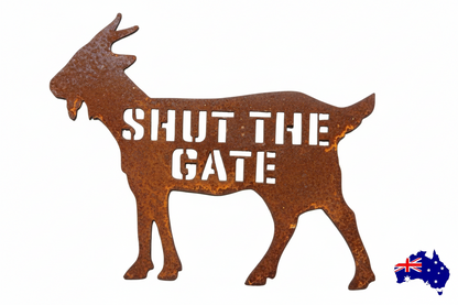 Custom Goat Sign - Pen Gate Wall Decor - Personalised Rusty Metal Steel - Australian Made