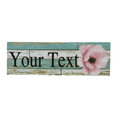 Flower Pink Custom Personalised Rustic Blue Sign - The Renmy Store Homewares & Gifts 