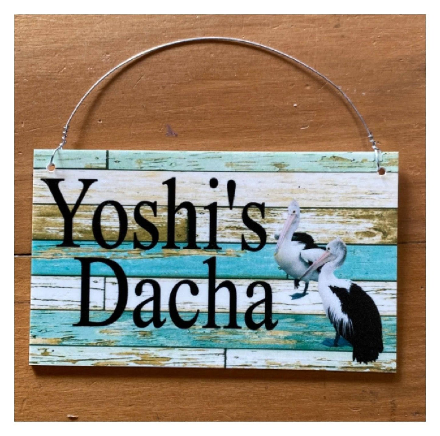 Pelican Bird Coastal Custom Wording Text Sign - The Renmy Store Homewares & Gifts 