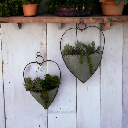 Heart Hanging Set Rustic Planter Pot - The Renmy Store Homewares & Gifts 