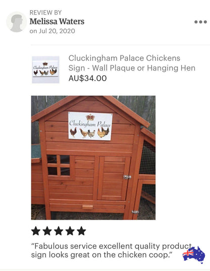 Cluckingham Palace Chicken Coop Sign - The Renmy Store Homewares & Gifts 