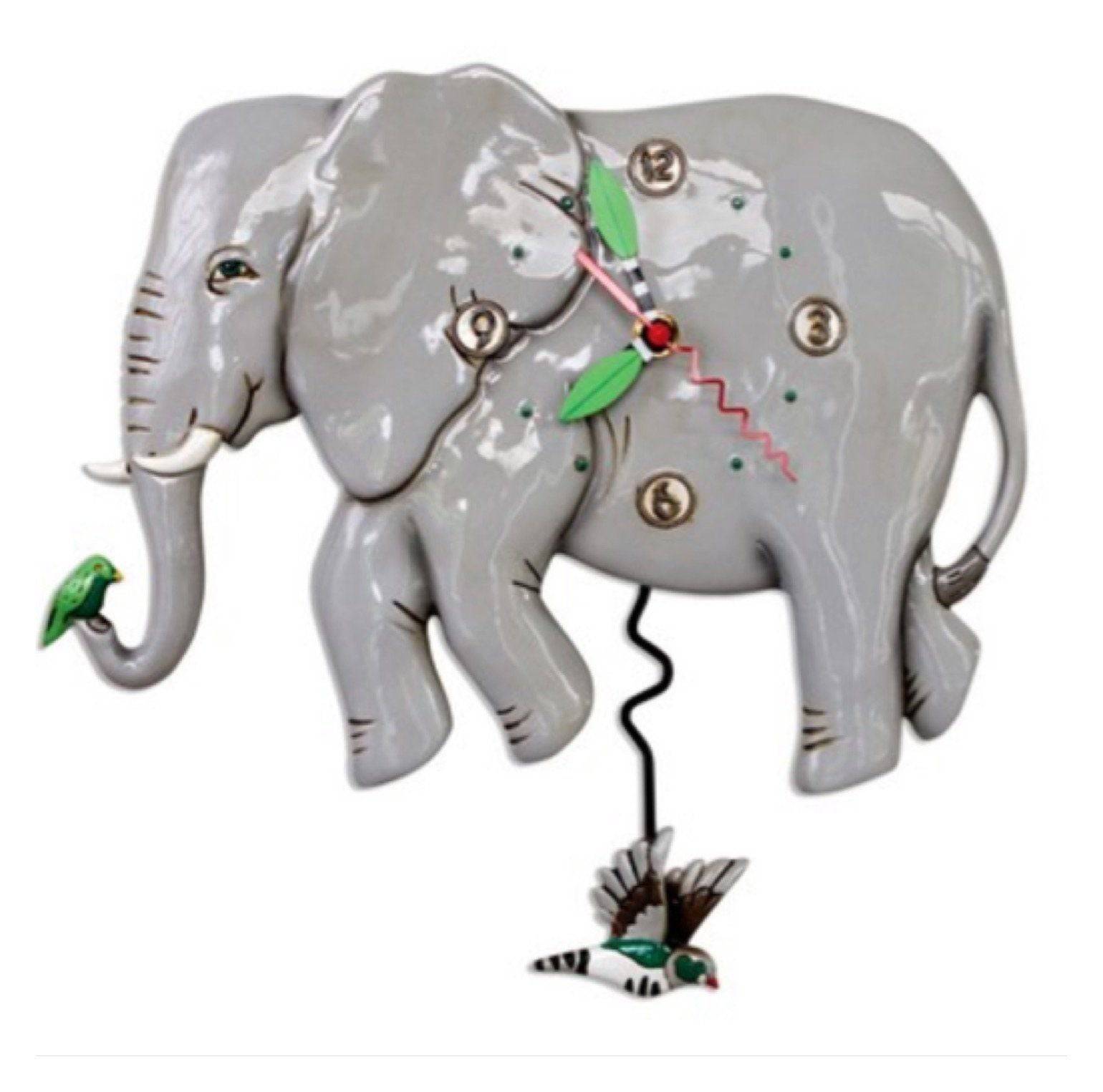 Clock Wall Elephant Elephante Allen Designs Pendulum - The Renmy Store Homewares & Gifts 