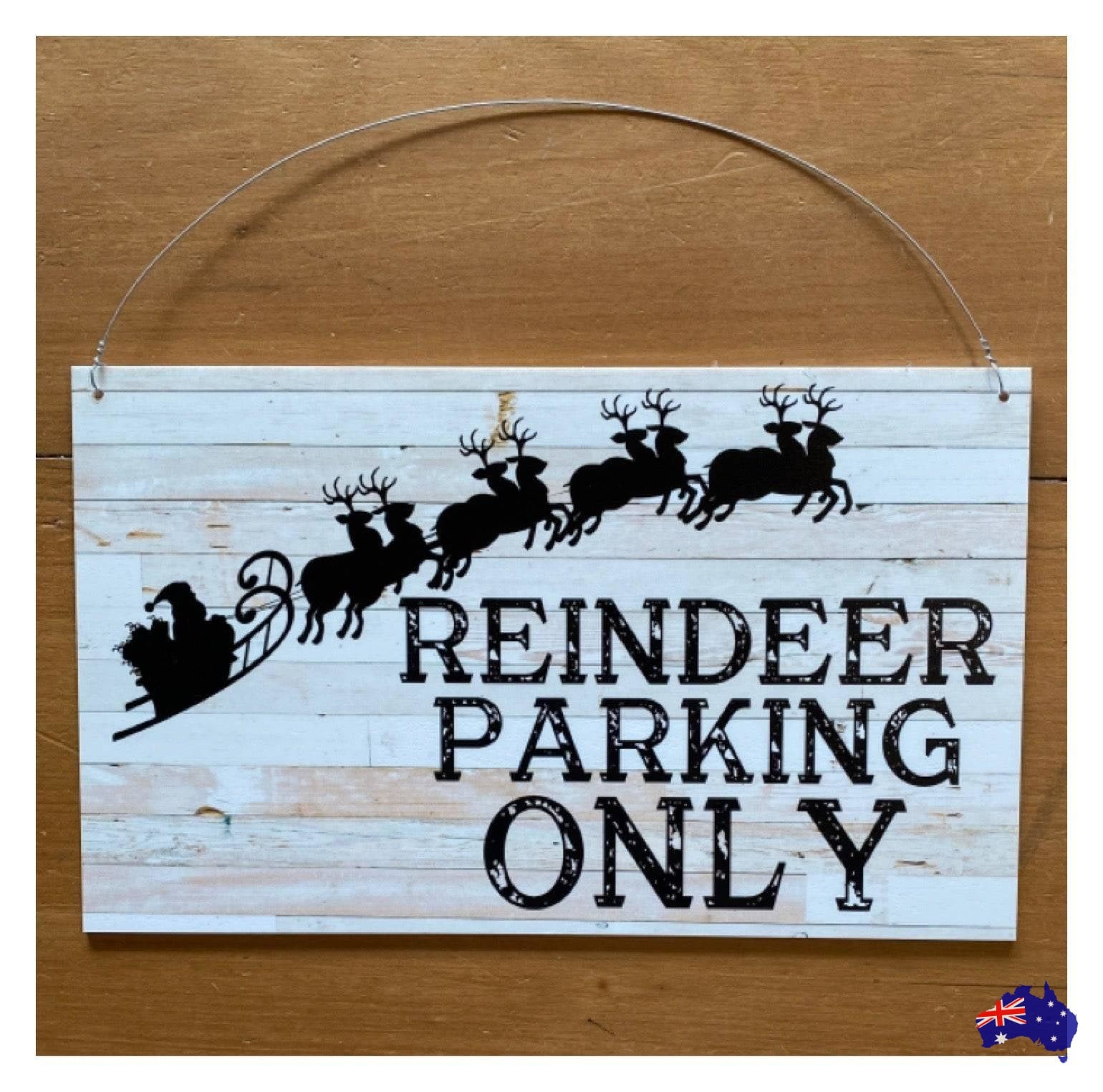 Christmas Santa Reindeer Custom Personalised Sign - The Renmy Store Homewares & Gifts 