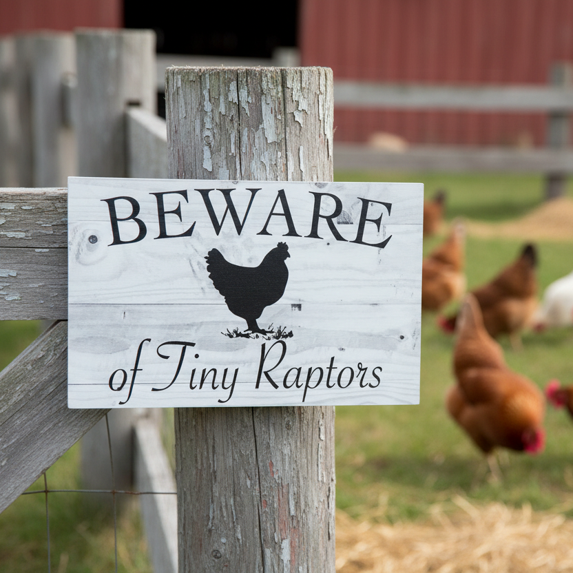 Mini Raptors Sign Beware Tiny Raptors Chicken Sign | Aussie Made – The Renmy Store ...