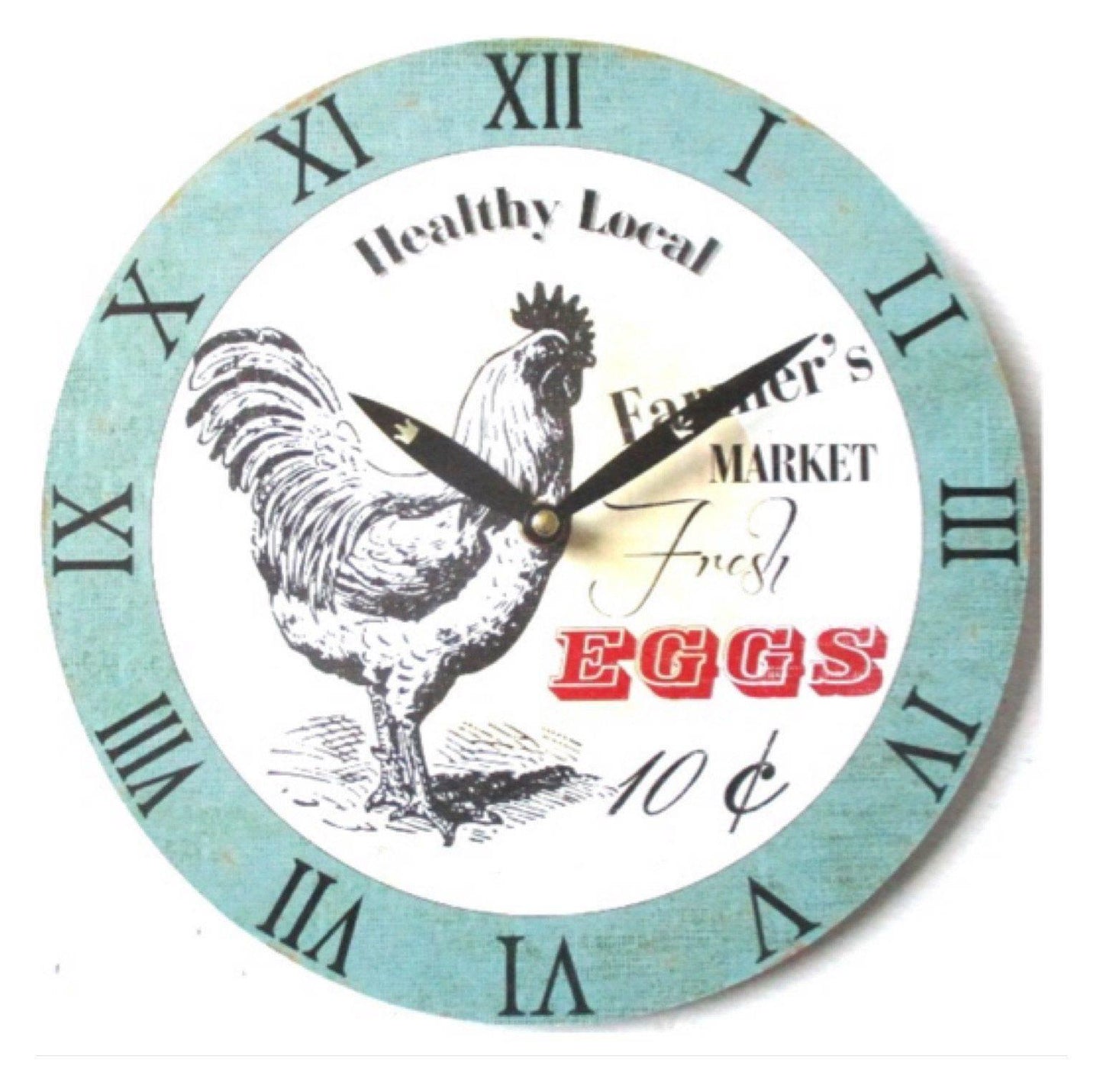 Clock Wall Rooster Farmers Market - The Renmy Store Homewares & Gifts 