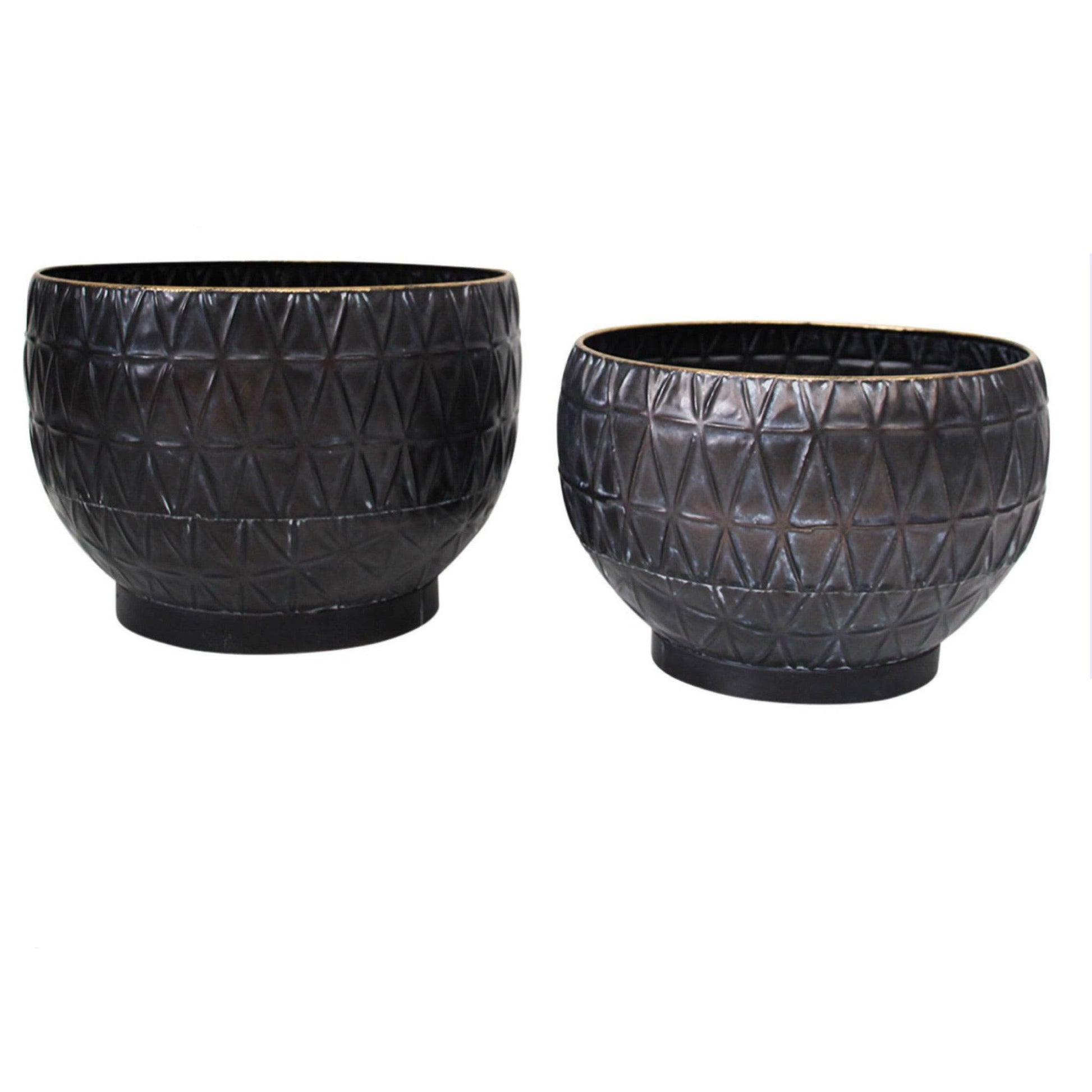 Pot Planter Black Vintage Set of 2 Lucia - The Renmy Store Homewares & Gifts 