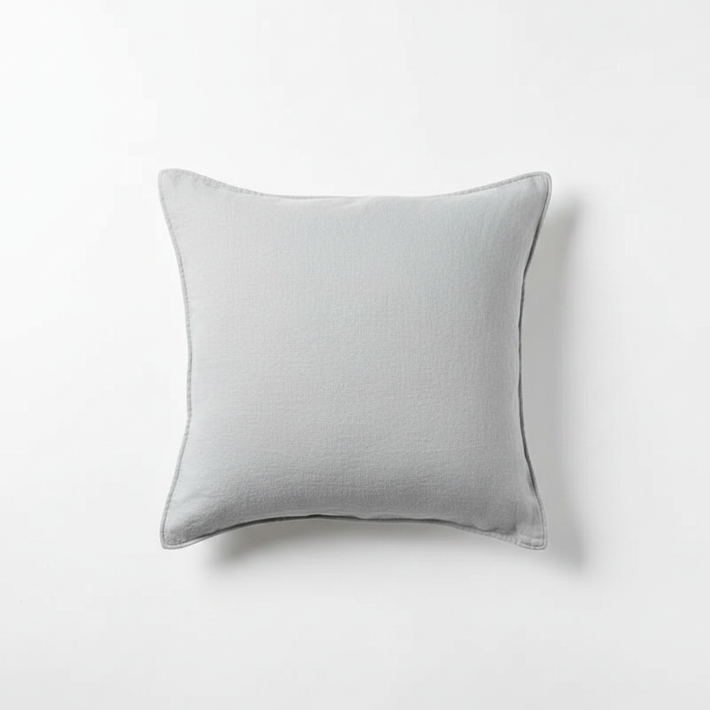 100% Linen Cushion Cover — White Background Product Shot — Flange Edge Detail