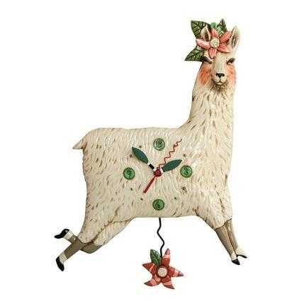 Clock Wall Llama Love Allen Designs Pendulum - The Renmy Store Homewares & Gifts 