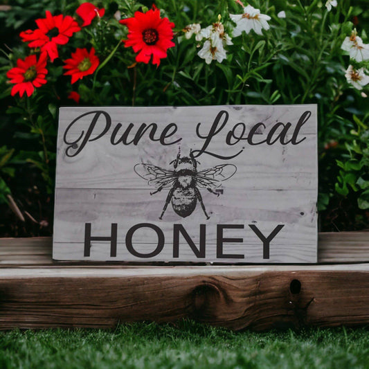 Pure Local Honey Apiary Apiarist Market Sign - The Renmy Store Homewares & Gifts 