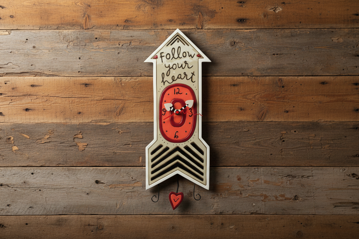 Clock Wall Follow Your Heart Arrow Allen Designs Pendulum