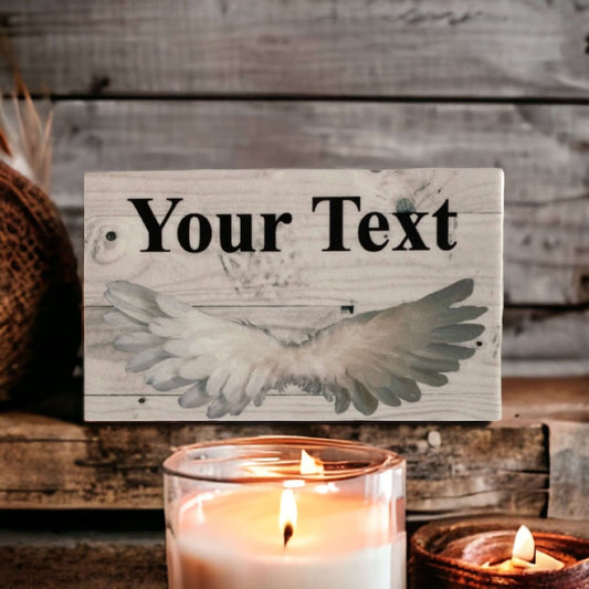 Angel Wings Custom Personalised Shabby Sign - The Renmy Store Homewares & Gifts 