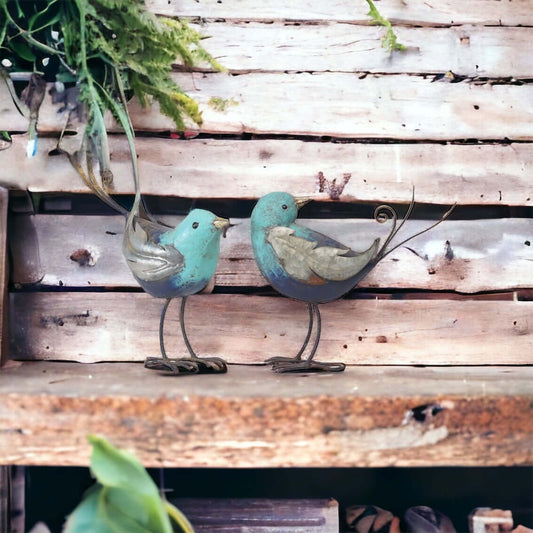 Blue Birds Set of 2 Vintage Garden - The Renmy Store Homewares & Gifts 