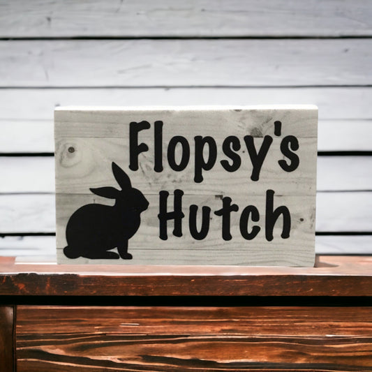 Rabbit Hutch House Pets Name Custom Wording Sign