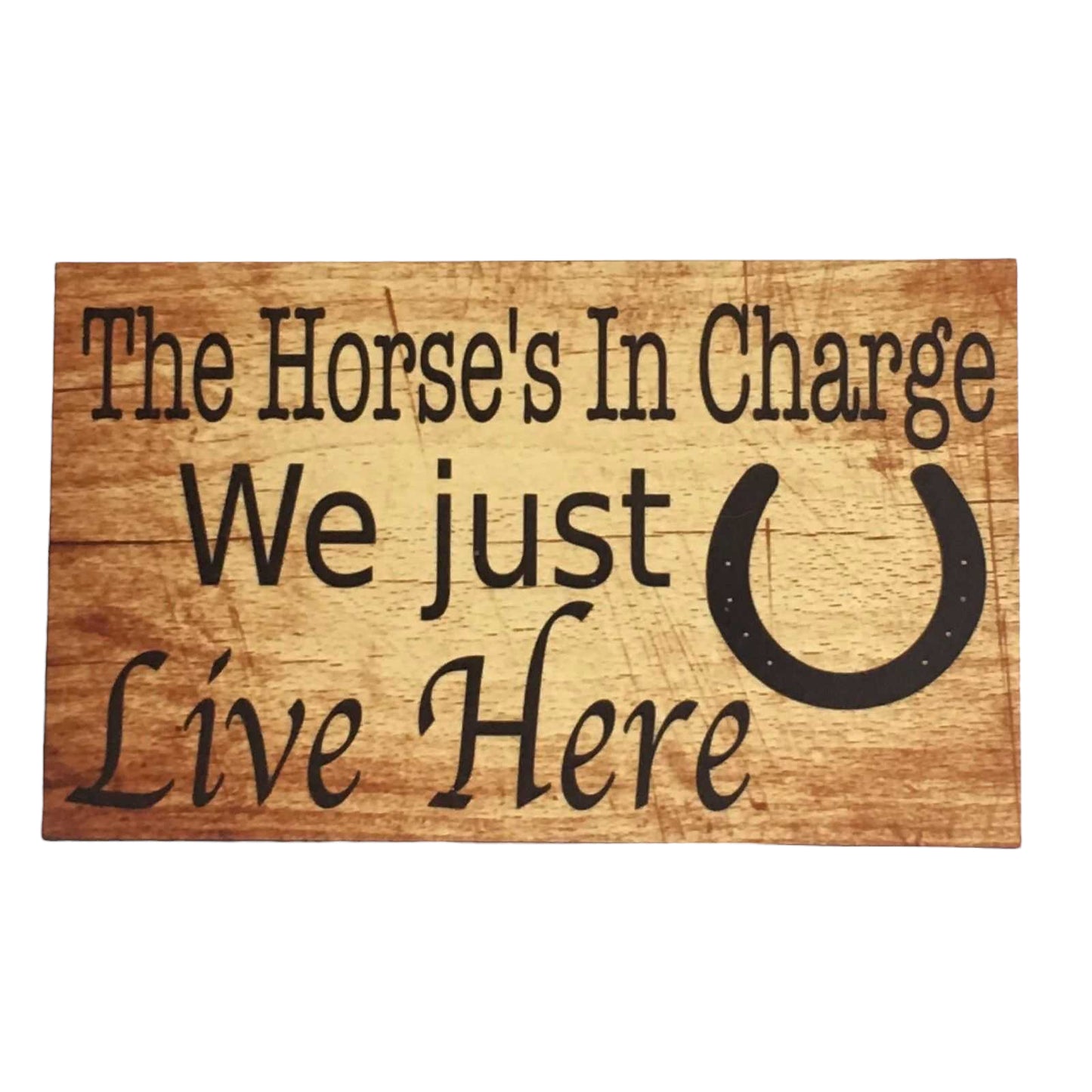 Horses In Charge We Just Live Here Horse Sign