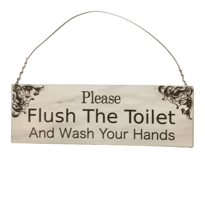 Flush Toilet Wash Your Hands Sign - The Renmy Store Homewares & Gifts 