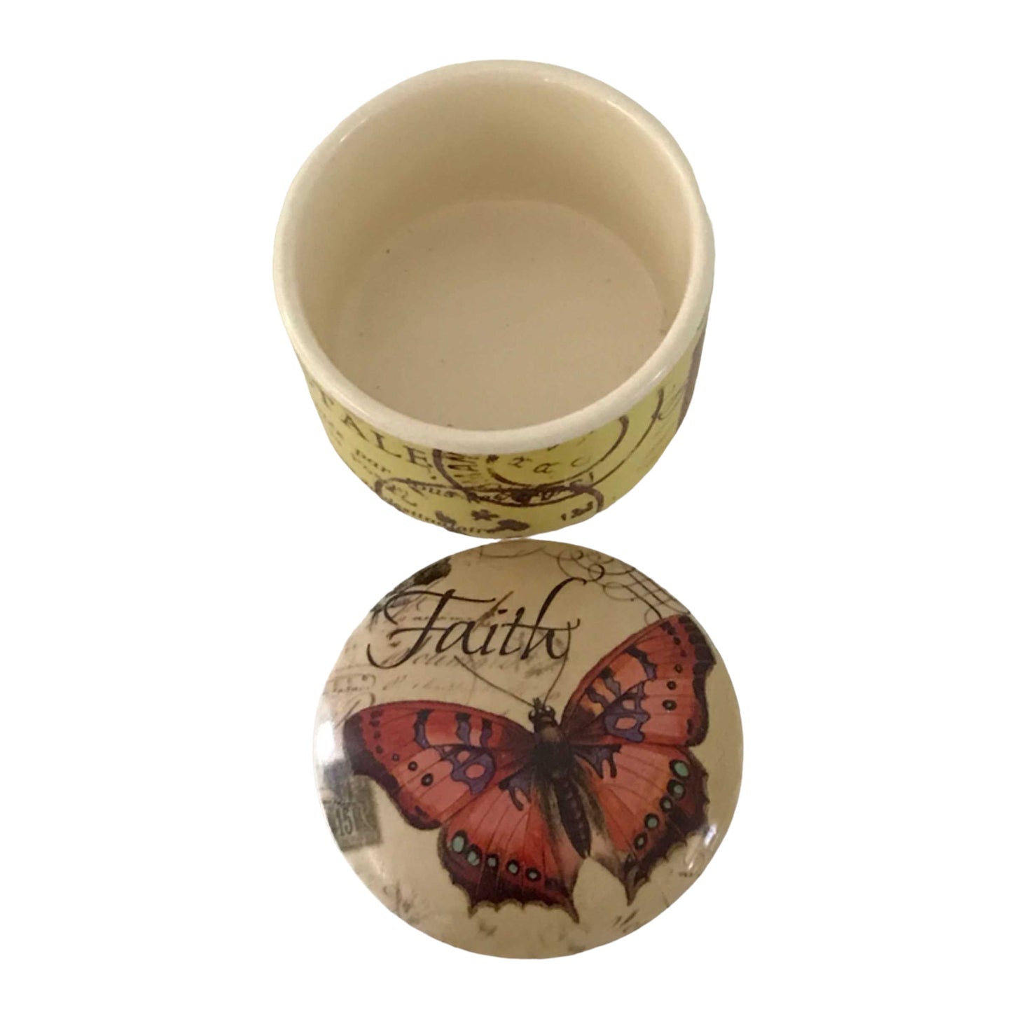 Ceramic Red Faith Butterfly Container - The Renmy Store Homewares & Gifts 