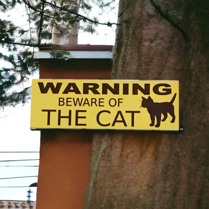 Warning Beware of The Cat or Cats Sign - The Renmy Store Homewares & Gifts 