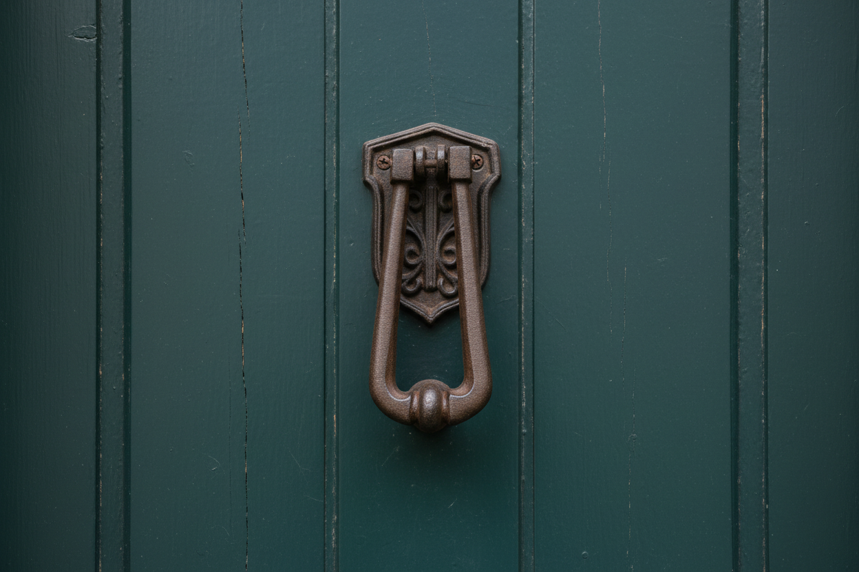Vintage Antique Door Knocker - Cast Iron Rustic Hardware