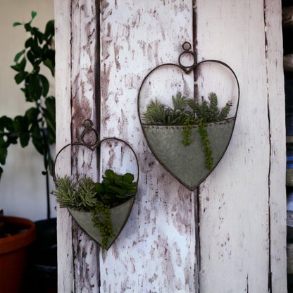 Heart Hanging Set Rustic Planter Pot - The Renmy Store Homewares & Gifts 