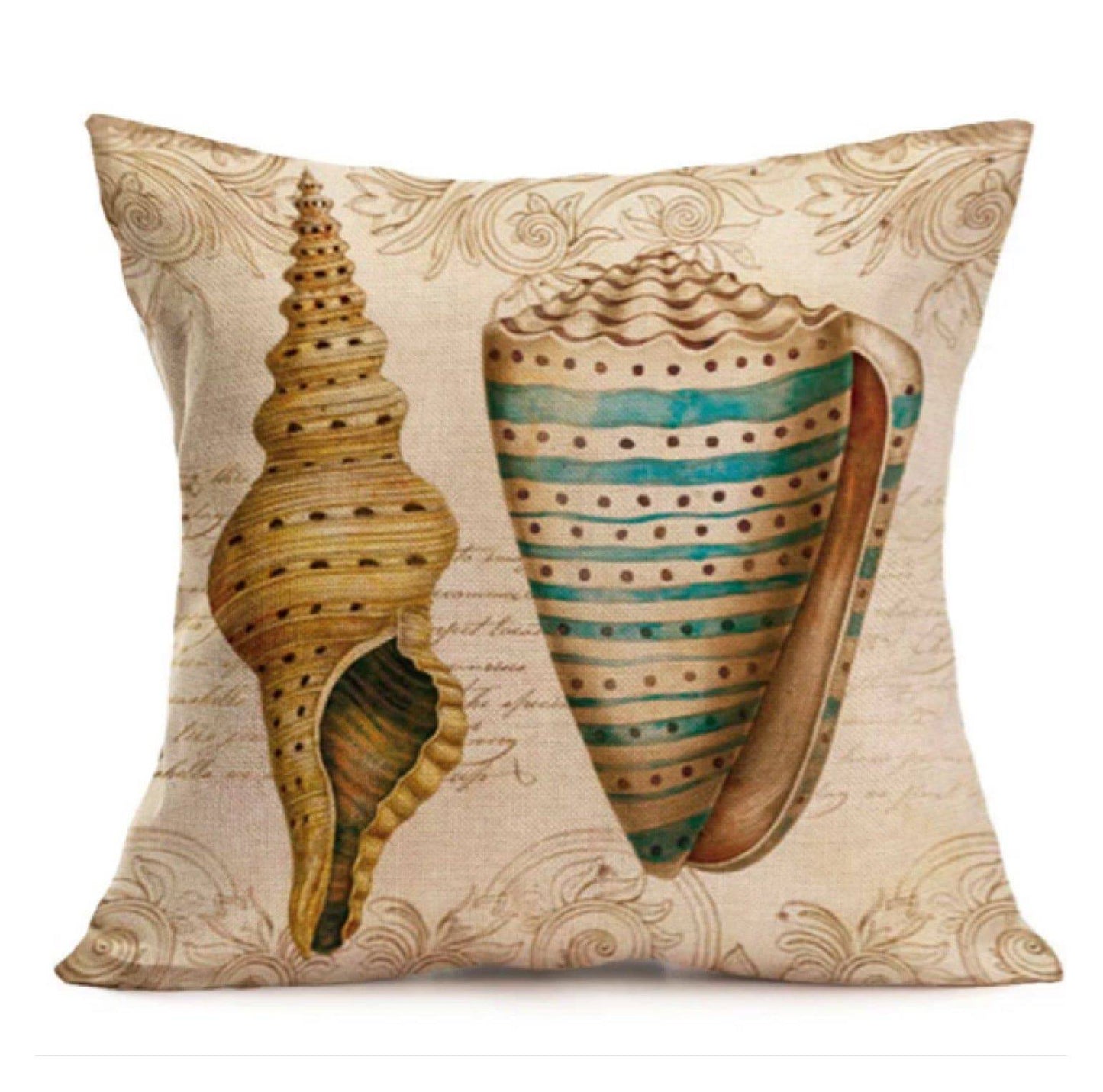 Cushion Pillow Cone Shell Blue - The Renmy Store Homewares & Gifts 