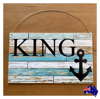 Anchor Nautical Blue Boat Custom Personalised Sign - The Renmy Store Homewares & Gifts 