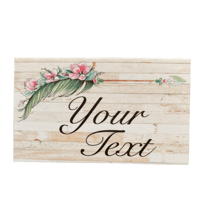 Feather Flower Arrow Custom Personalised Sign - The Renmy Store Homewares & Gifts 