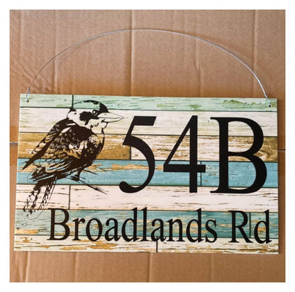 Kookaburra Bird Custom Personalised Blue Sign - The Renmy Store Homewares & Gifts 