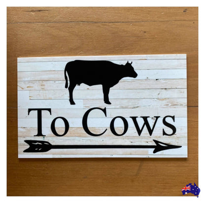 Cow Rustic Country Custom Personalised Sign - The Renmy Store Homewares & Gifts 