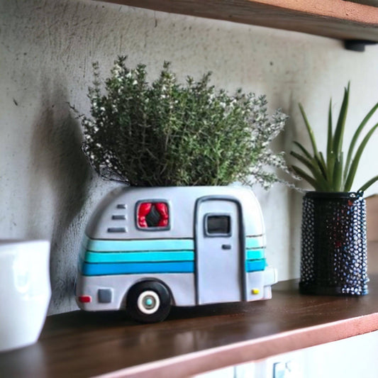 Caravan Camper Funky Pot Plant Planter Large - The Renmy Store Homewares & Gifts 