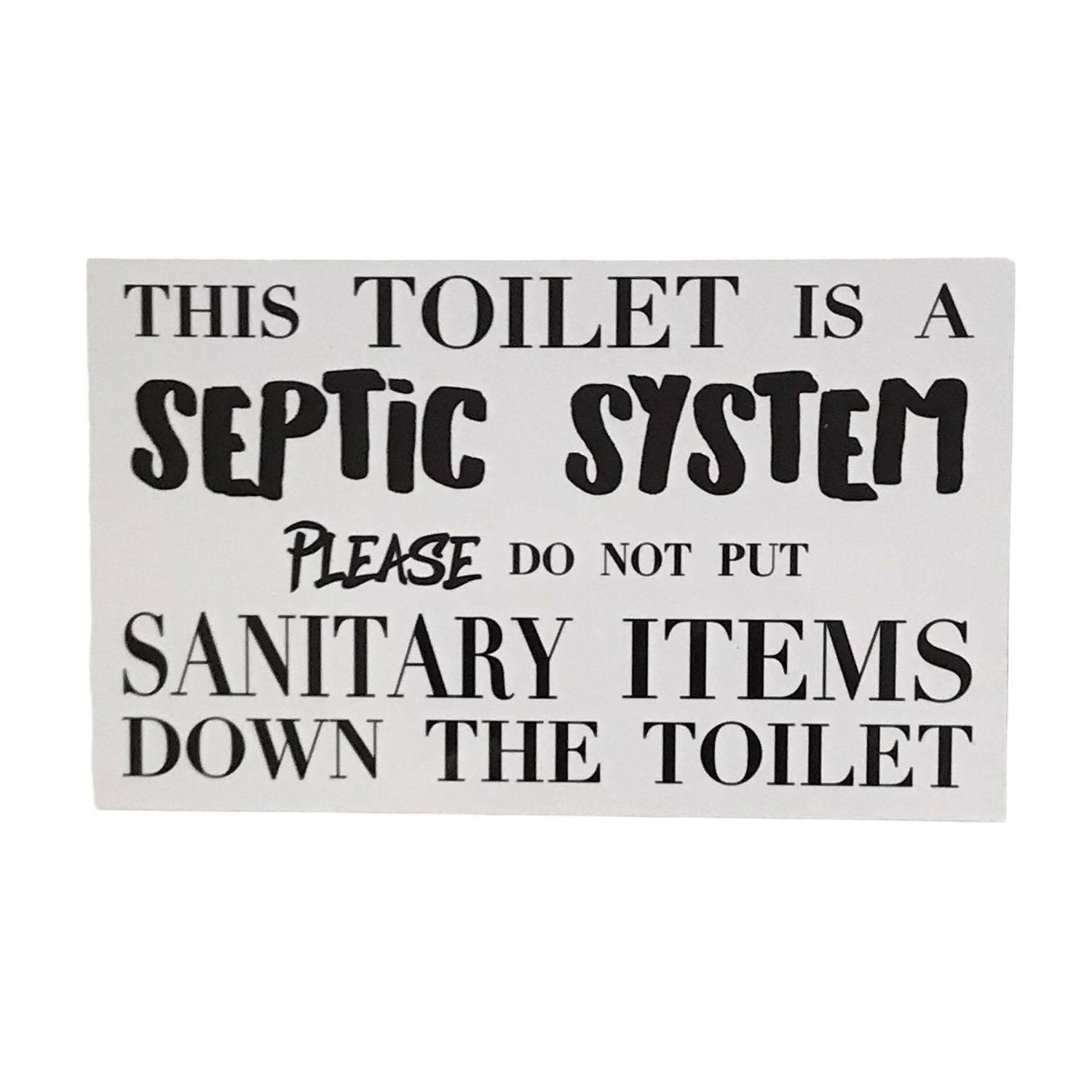 Toilet Septic System Bathroom Modern Sign - The Renmy Store Homewares & Gifts 