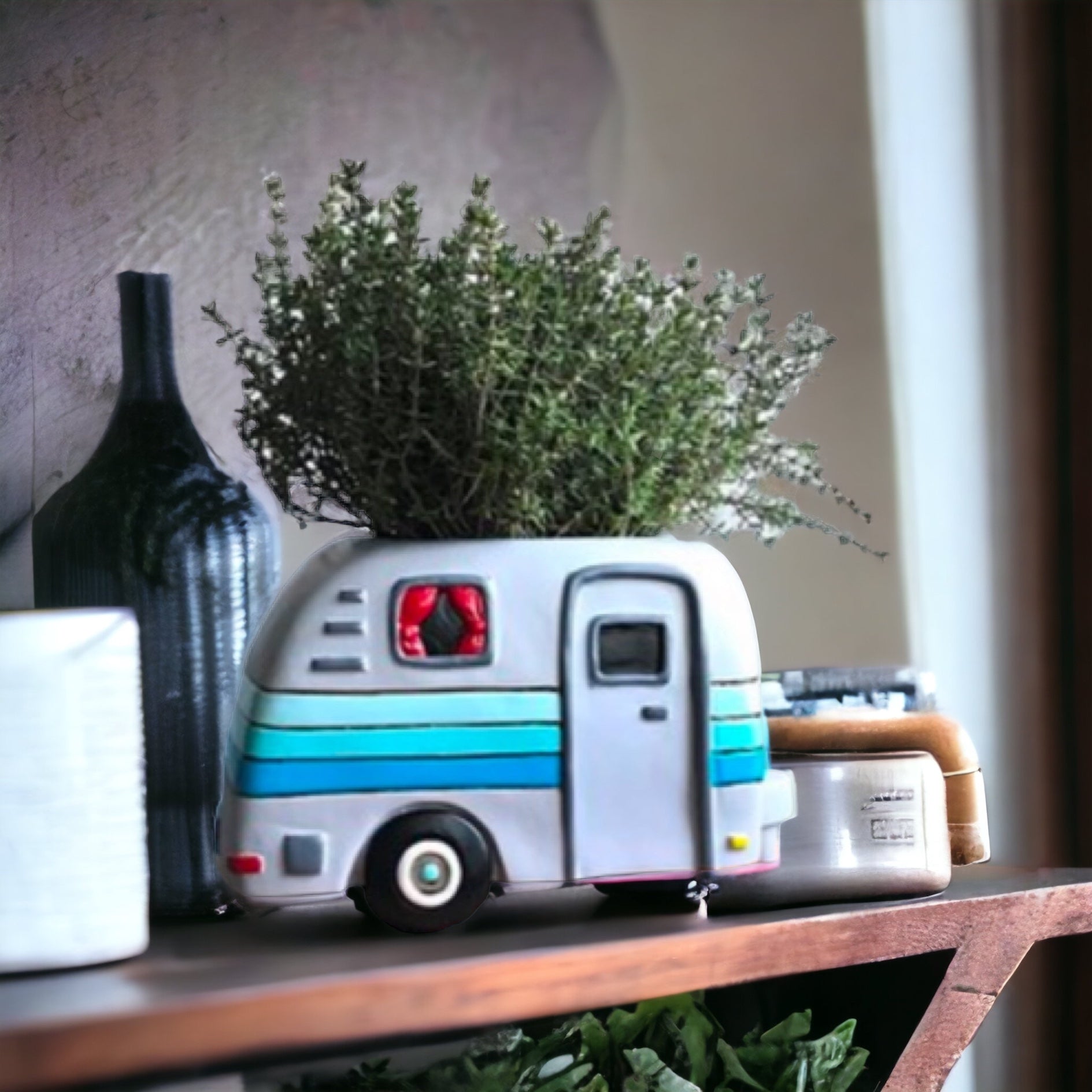 Caravan Camper Funky Pot Plant Planter Large - The Renmy Store Homewares & Gifts 
