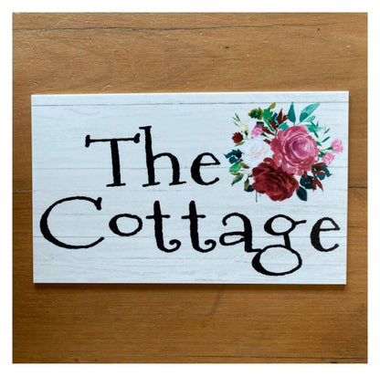 Floral Custom Persoanlised Address Cottage Sign - The Renmy Store Homewares & Gifts 