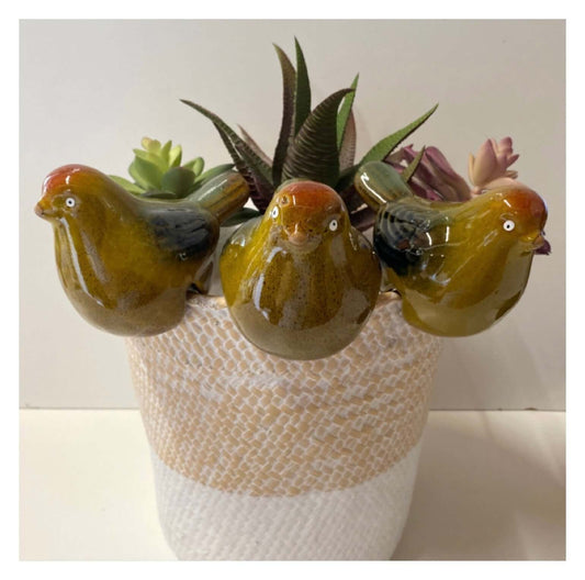 Bird Pot Sitter Hanger Planter Set of 3 Large Mustard - The Renmy Store Homewares & Gifts 