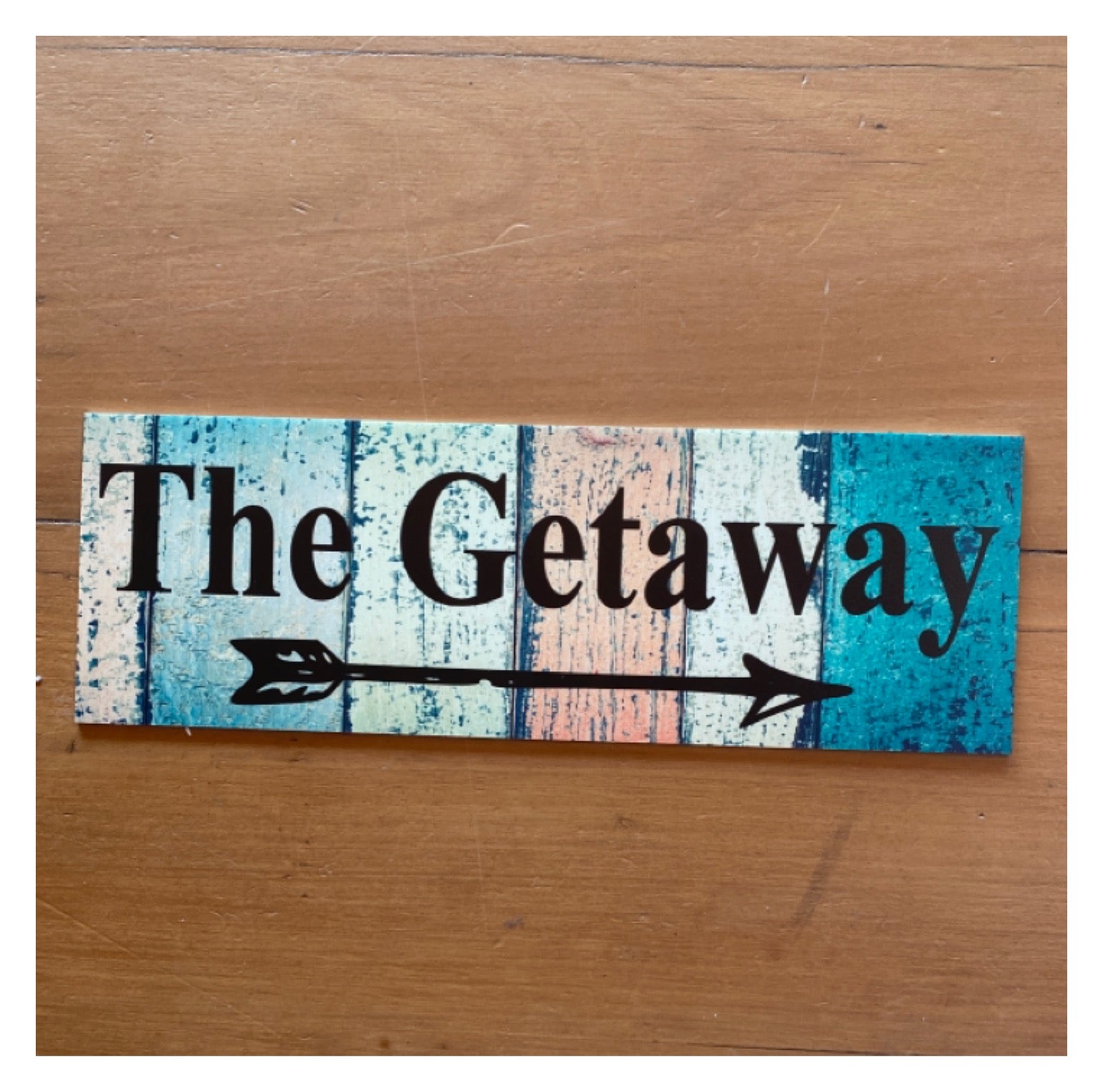 Custom Personalised with Arrow Rustic Colour Sign - The Renmy Store Homewares & Gifts 