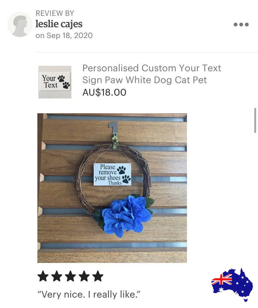 Dog Cat Pet Paw White Custom Sign - The Renmy Store Homewares & Gifts 