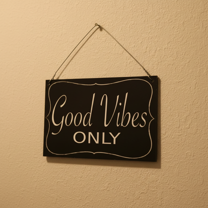 Good Vibes Only Sign | Vintage Inspirational Quote Decor Aussie Made