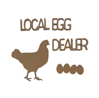 Chicken Egg Local Dealer Sign MDF Wood DIY Craft - The Renmy Store Homewares & Gifts 