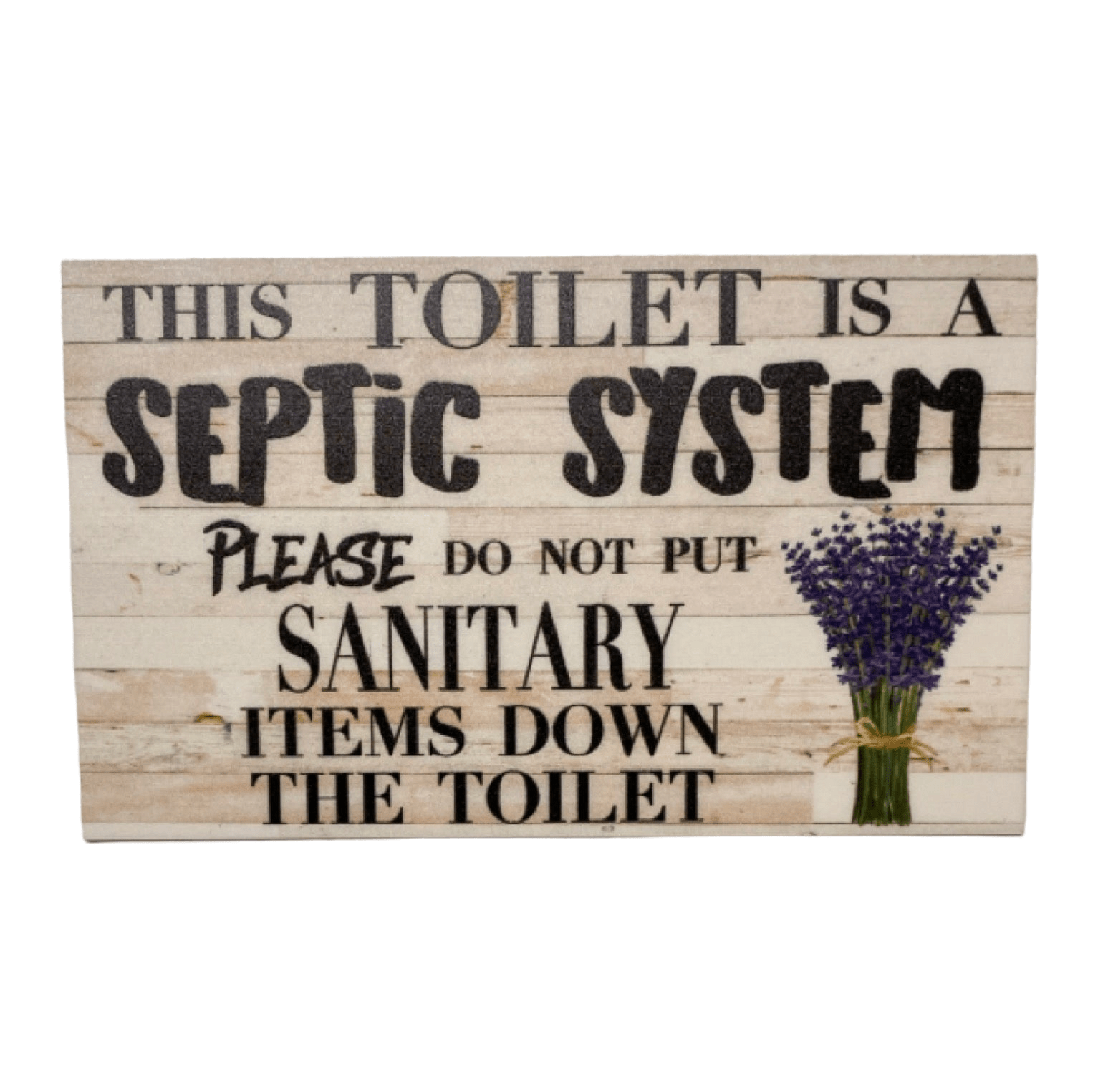 Toilet Septic System Bathroom Lavender Vintage Sign - The Renmy Store Homewares & Gifts 